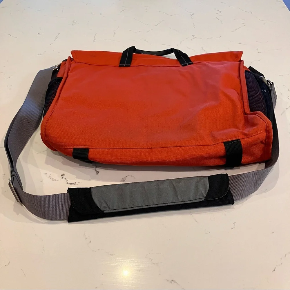 Lands' End Orange Messenger Laptop Briefcase Bag - Picture 8 of 16
